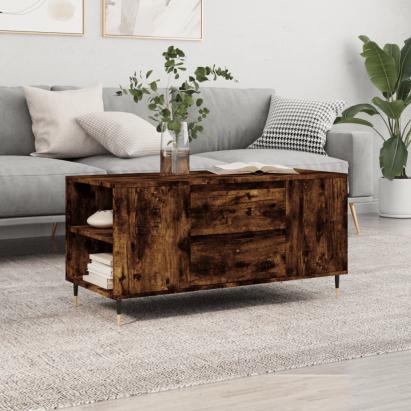 Măsuță de cafea, stejar afumat, 102x44,5x50 cm, lemn prelucrat GartenMobel Dekor