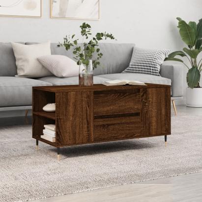 Măsuță de cafea, stejar maro, 102x44,5x50 cm, lemn prelucrat GartenMobel Dekor