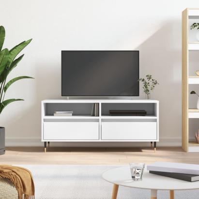 Comodă TV, alb, 100x34,5x44,5 cm, lemn prelucrat GartenMobel Dekor