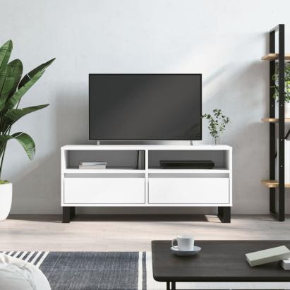Comodă TV, alb, 100x34,5x44,5 cm, lemn prelucrat GartenMobel Dekor