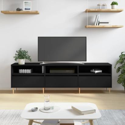 Comodă TV, negru, 150x30x44,5 cm, lemn prelucrat GartenMobel Dekor