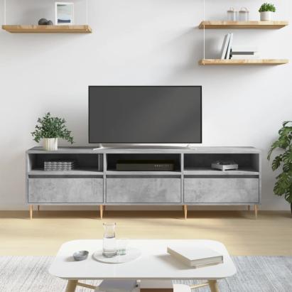 Comodă TV, gri beton, 150x30x44,5 cm, lemn prelucrat GartenMobel Dekor
