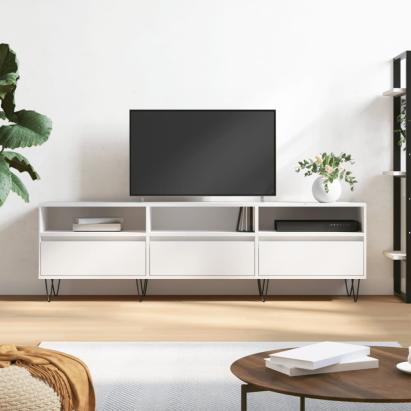 Comodă TV, alb, 150x30x44,5 cm, lemn prelucrat GartenMobel Dekor