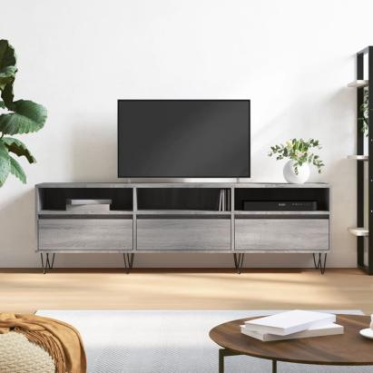 Comodă TV, gri sonoma, 150x30x44,5 cm, lemn prelucrat GartenMobel Dekor