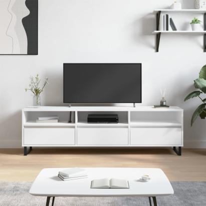 Comodă TV, alb, 150x30x44,5 cm, lemn prelucrat GartenMobel Dekor