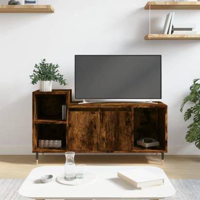 Comodă TV, stejar fumuriu, 100x35x55 cm, lemn prelucrat GartenMobel Dekor