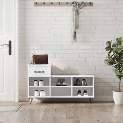 Pantofar, alb, 102x36x60 cm, lemn compozit GartenMobel Dekor