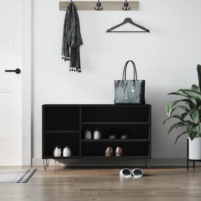 Pantofar, negru, 102x36x60 cm, lemn compozit GartenMobel Dekor