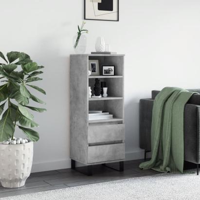 Dulap înalt, gri beton, 40x36x110 cm, lemn compozit GartenMobel Dekor