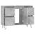Dulap pentru baie, gri beton, 80x33x60 cm, lemn compozit GartenMobel Dekor
