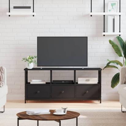 Comodă TV, negru, 102x33x45 cm, lemn prelucrat & fier GartenMobel Dekor