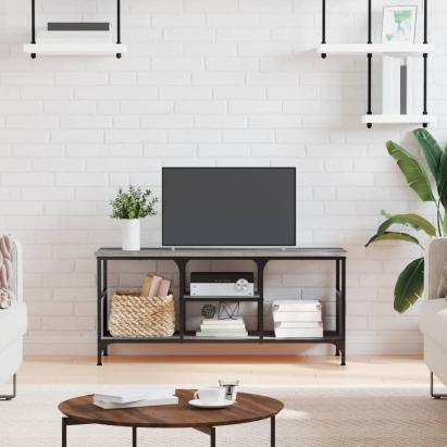 Comodă TV, sonoma gri, 100x35x45 cm, lemn prelucrat & fier GartenMobel Dekor