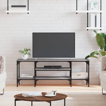 Comodă TV, sonoma gri, 121x35x45 cm, lemn prelucrat & fier GartenMobel Dekor