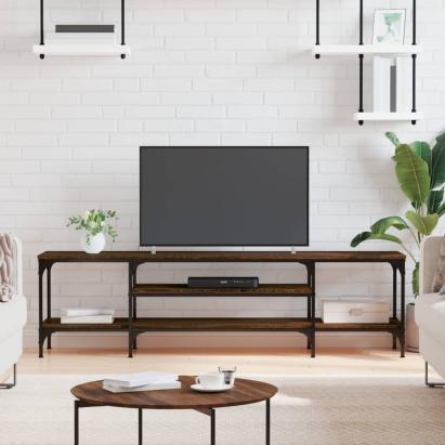 Comodă TV, stejar maro, 161x35x45 cm, lemn prelucrat & fier GartenMobel Dekor