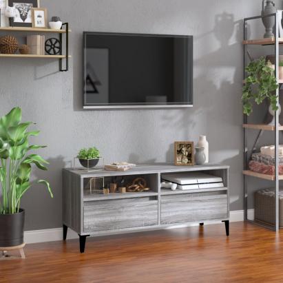 Comodă TV, gri sonoma, 100x34,5x44,5 cm, lemn prelucrat GartenMobel Dekor