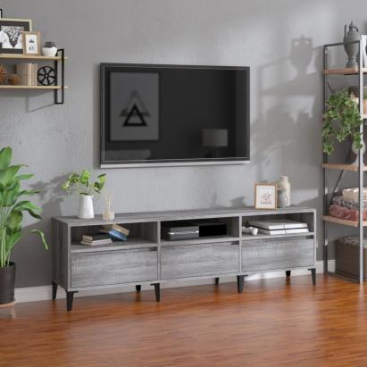 Comodă TV, gri sonoma, 150x30x44,5 cm, lemn prelucrat GartenMobel Dekor