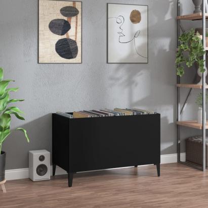 Dulap pentru discuri, negru, 74,5x38x48 cm, lemn prelucrat GartenMobel Dekor