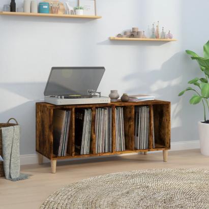 Dulap pentru discuri stejar fumuriu 100x38x48 cm lemn compozit GartenMobel Dekor