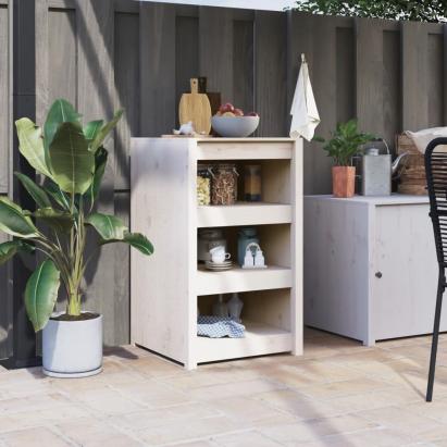 Dulap bucătărie de exterior, alb, 55x55x92 cm, lemn masiv pin GartenMobel Dekor