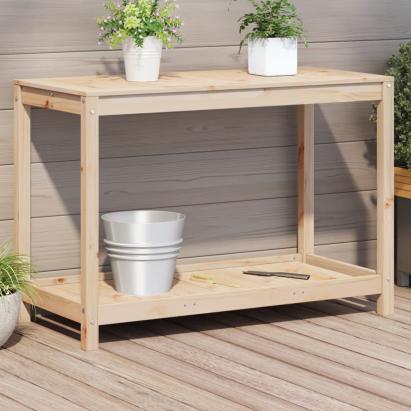 Masă de plantare cu poliță, 108x50x75 cm, lemn masiv de pin GartenMobel Dekor