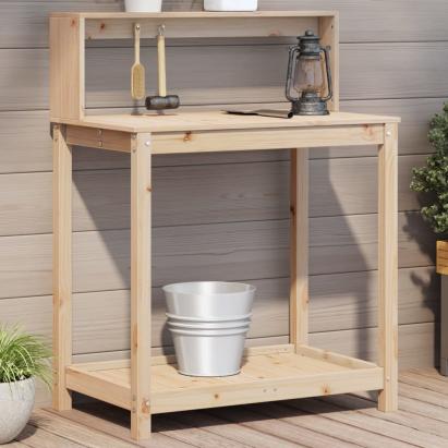 Masă de plantare cu rafturi, 82,5x50x109,5 cm, lemn masiv pin GartenMobel Dekor
