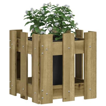 Jardinieră grădină design gard 30x30x30cm lemn de pin impregnat GartenMobel Dekor