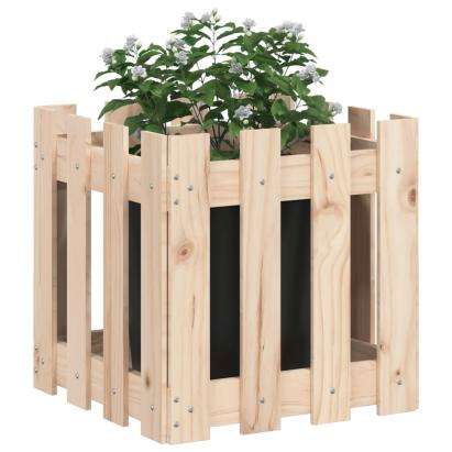 Jardinieră grădină design gard, 40x40x40 cm, lemn masiv de pin GartenMobel Dekor