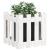 Jardinieră grădină design gard, alb, 40x40x40 cm lemn masiv pin GartenMobel Dekor