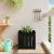 Jardinieră grădină design gard negru 50x50x50 cm lemn masiv pin GartenMobel Dekor