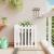 Jardinieră grădină design gard, alb, 70x70x70 cm lemn masiv pin GartenMobel Dekor