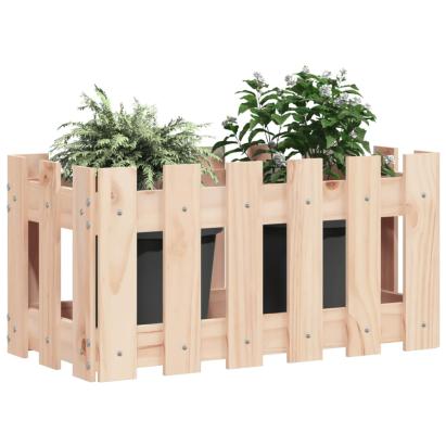 Jardinieră grădină design gard, 60x30x30 cm, lemn masiv de pin GartenMobel Dekor