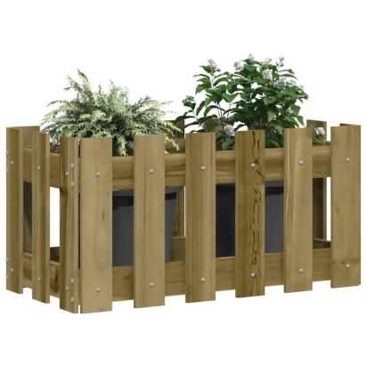 Jardinieră grădină design gard 60x30x30cm lemn de pin impregnat GartenMobel Dekor