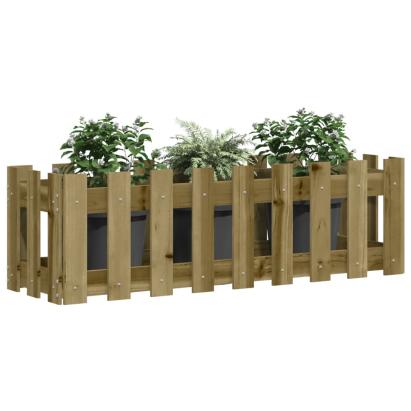 Pat înălțat grădină design gard 100x30x30 cm lemn impregnat pin GartenMobel Dekor