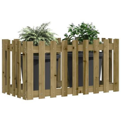 Pat înălțat grădină design gard 100x50x50 cm lemn impregnat pin GartenMobel Dekor