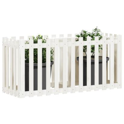 Pat înălțat grădină design gard alb 150x50x70cm lemn pin tratat GartenMobel Dekor