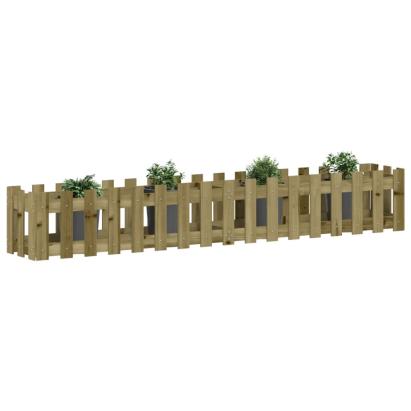 Pat înălțat grădină design gard 200x30x30 cm lemn impregnat pin GartenMobel Dekor