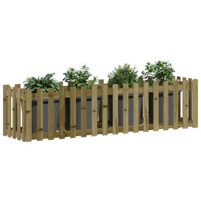Pat înălțat grădină design gard 200x50x50 cm lemn impregnat pin GartenMobel Dekor
