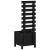 Jardinieră grădină cu raft negru 39x39,5x114 cm, lemn masiv pin GartenMobel Dekor