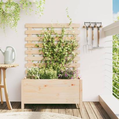 Jardinieră de grădină cu raft, 79x39,5x114 cm, lemn masiv pin GartenMobel Dekor