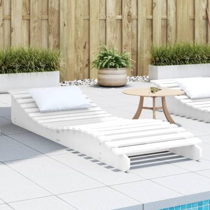 Șezlong, alb, 205x60x31,5 cm, lemn masiv de pin GartenMobel Dekor