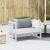 Canapea banchetă extensibilă de grădină, alb, lemn masiv de pin GartenMobel Dekor