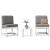 Set mobilier de grădină, 3 piese, alb, lemn masiv de pin GartenMobel Dekor