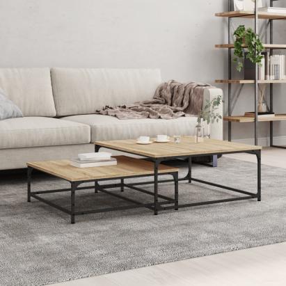 Mese suprapuse de cafea, 2 buc, stejar sonoma, lemn prelucrat GartenMobel Dekor