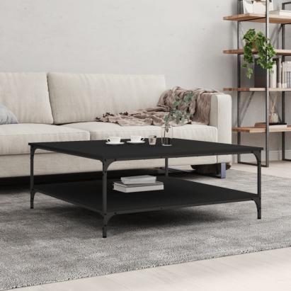 Măsuță de cafea negru 100x100x40 cm lemn prelucrat GartenMobel Dekor