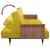 Canapea extensibilă cu suporturi de pahare, galben, catifea GartenMobel Dekor