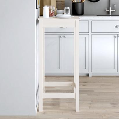 Masă de bar, alb, 50x50x110 cm, lemn masiv de pin GartenMobel Dekor