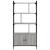 Bibliotecă cu uși gri sonoma 76,5x30x154,5 cm lemn compozit GartenMobel Dekor