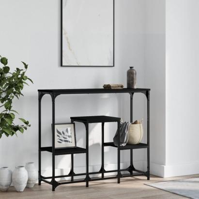 Măsuță consolă, negru, 89,5x28x76 cm, lemn prelucrat GartenMobel Dekor