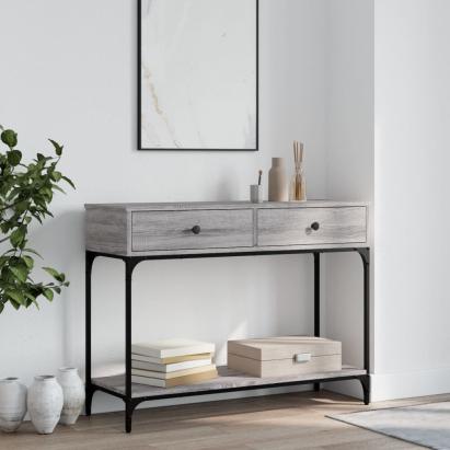 Măsuță consolă, gri sonoma, 100x34,5x75 cm, lemn prelucrat GartenMobel Dekor