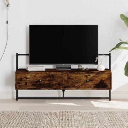 Dulap TV montat pe perete, stejar fumuriu, 100,5x30x51 cm, lemn GartenMobel Dekor